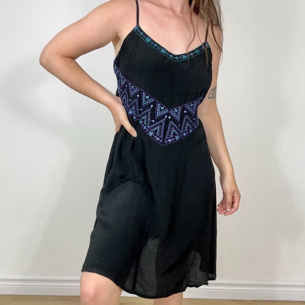 *Forever 21 Black Embroidered Dress NWT